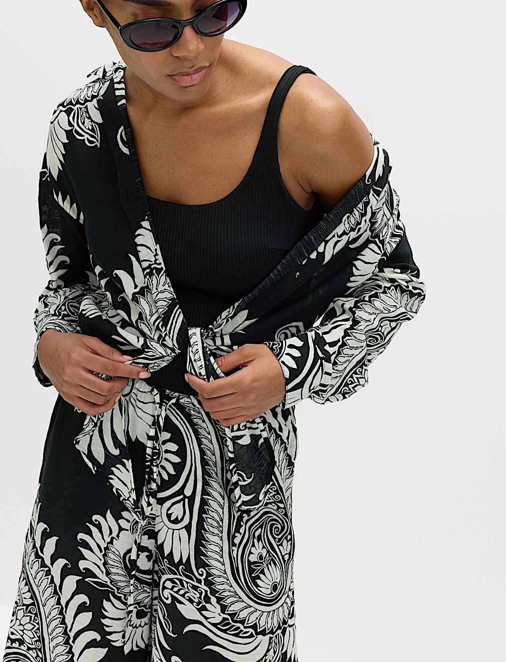 Pure Cotton Printed Button Through Beach Shirt