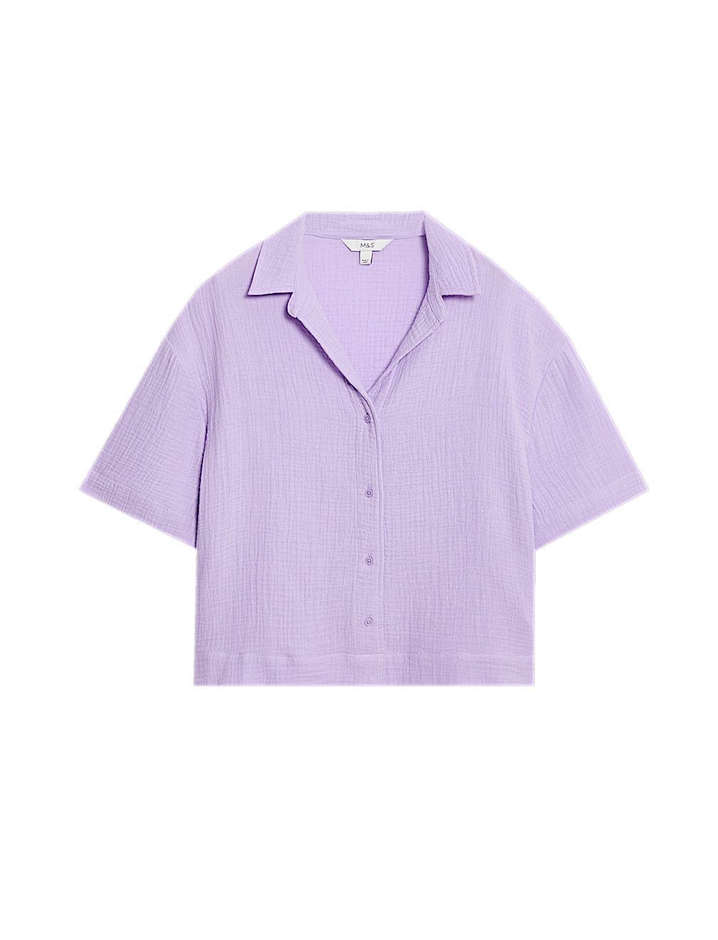 Pure Cotton Textured Collared Beach Shirt