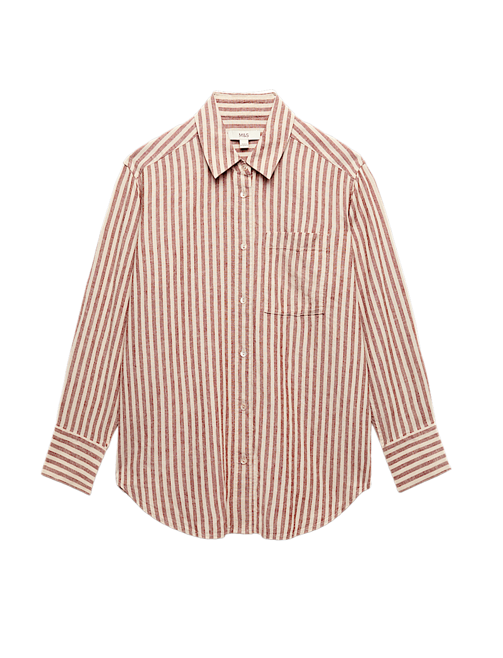 Linen Rich Striped Collared Shirt