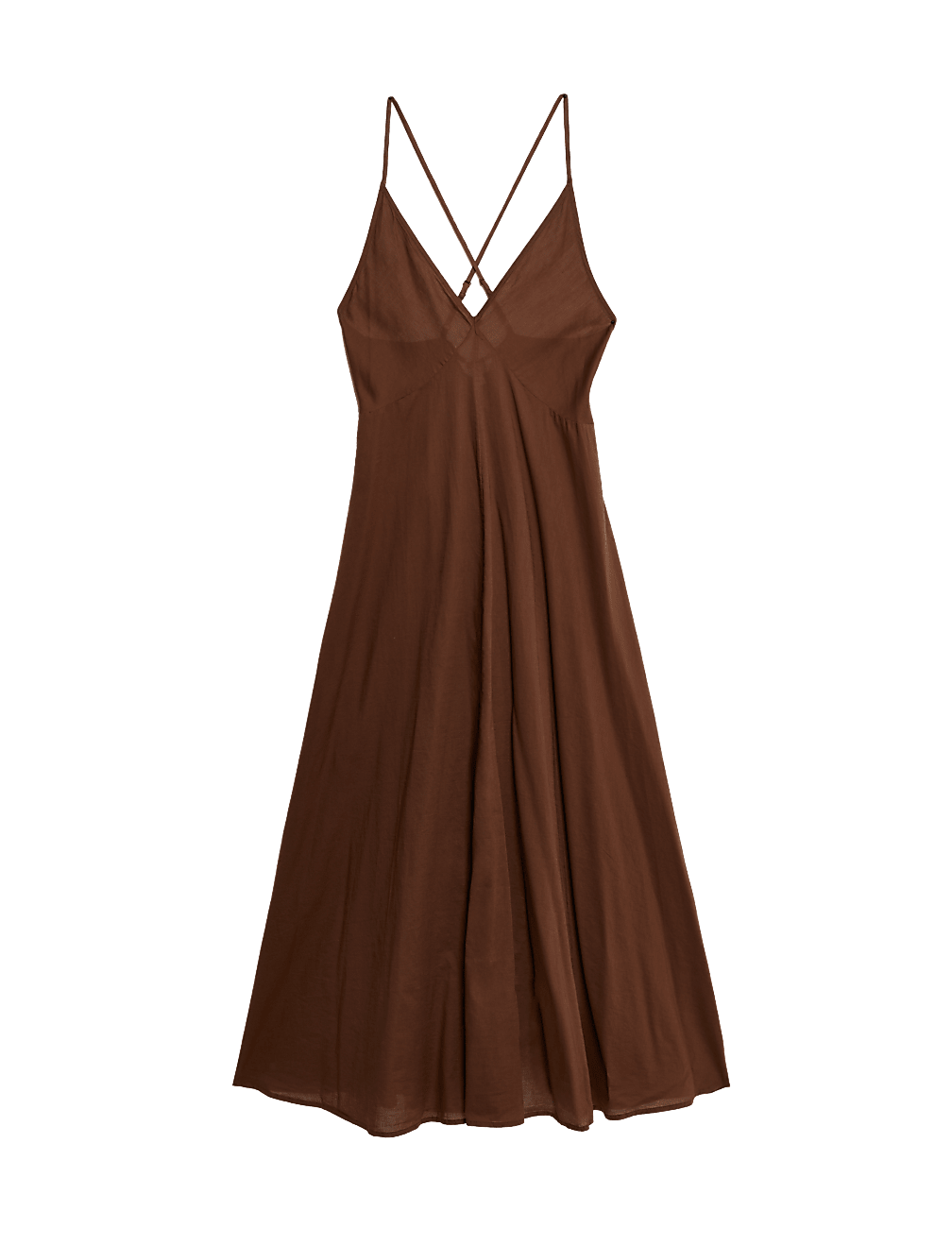 Pure Cotton Strappy V-Neck Midaxi Beach Dress