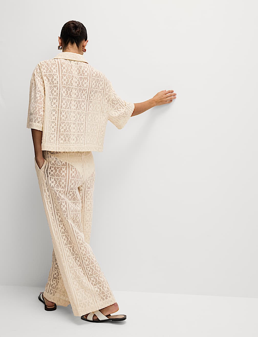 Pure Cotton Crochet Beach Trousers