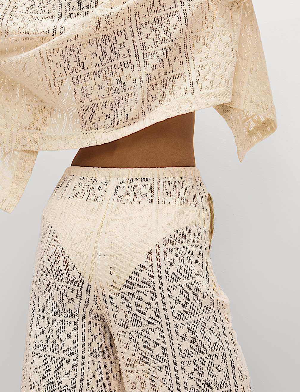 Pure Cotton Crochet Beach Trousers
