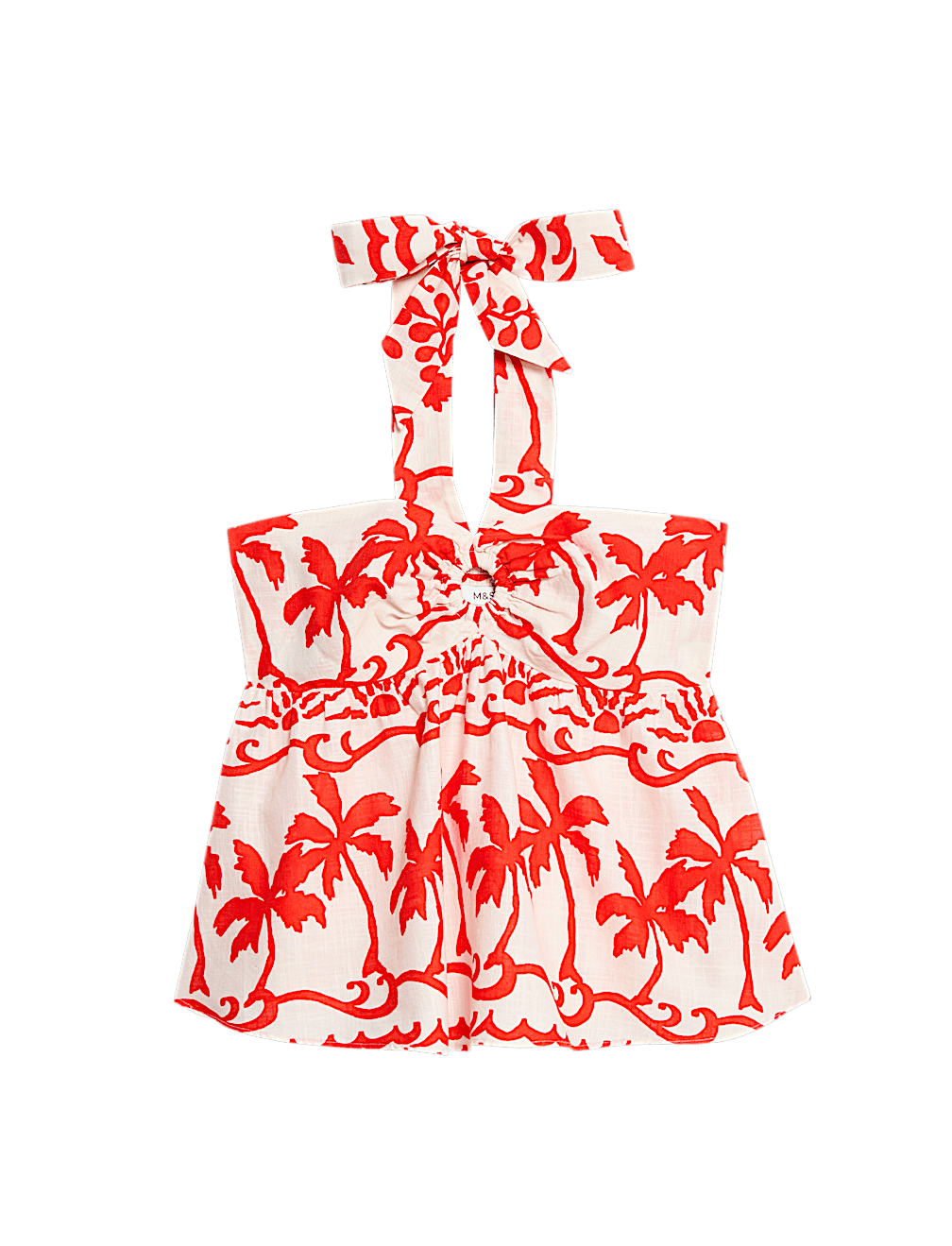 Pure Cotton Printed Crop Beach Top
