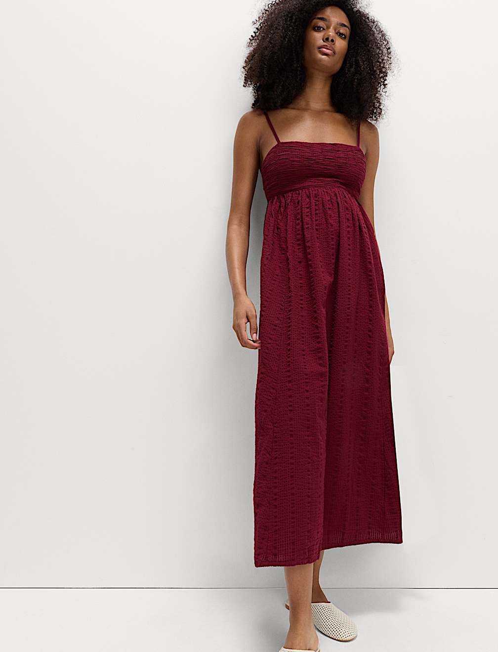 Pure Cotton Square Neck Maxi Beach Dress