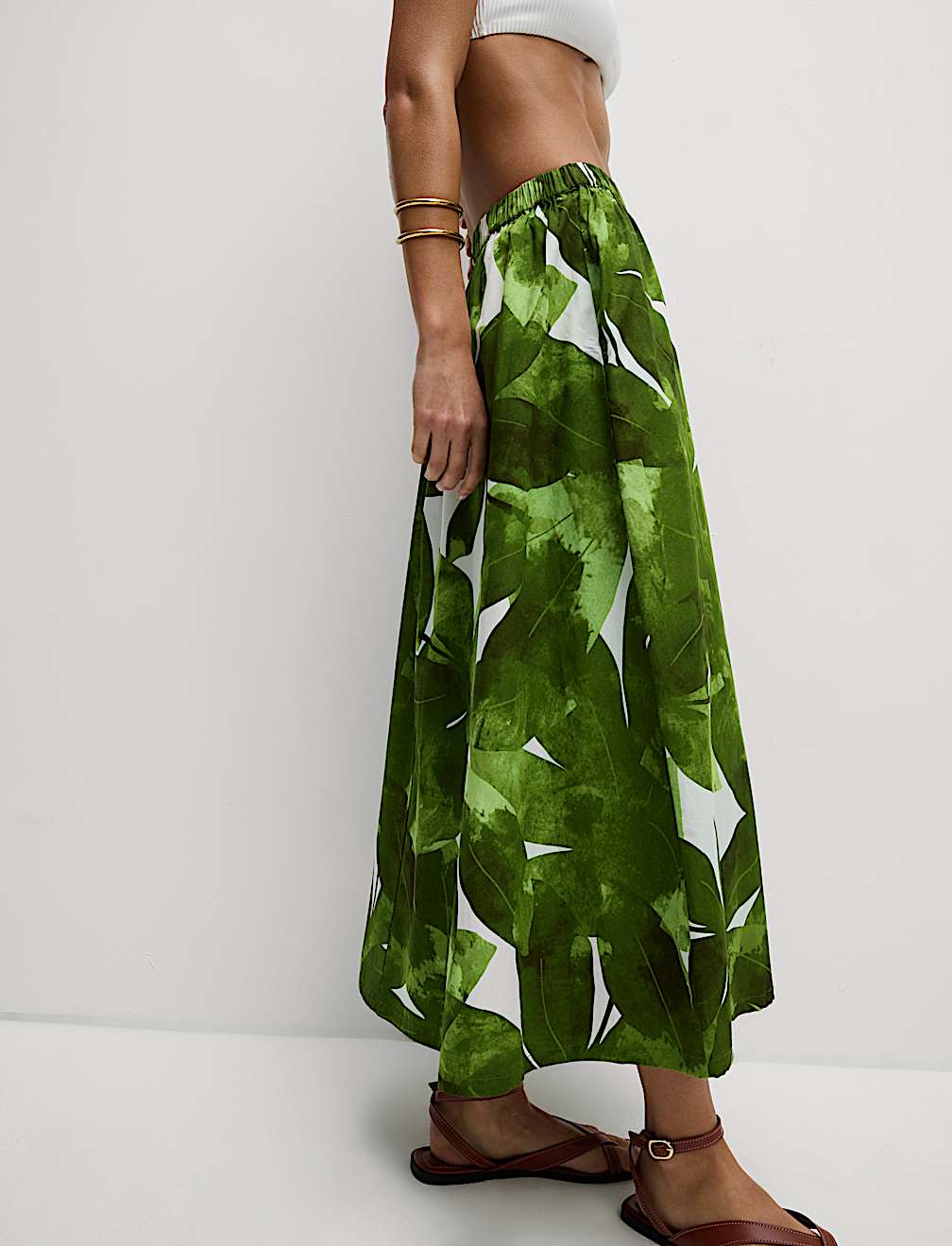Pure Cotton Printed Midaxi Beach Skirt
