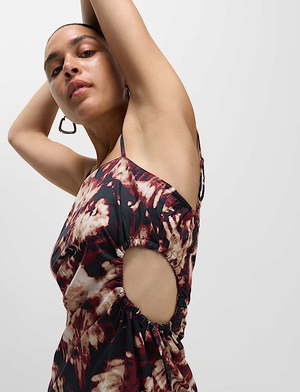 Pure Cotton Printed Cut Out Maxi Beach Dress