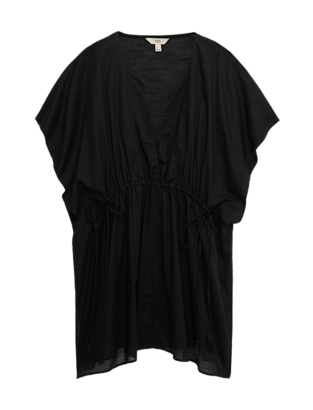 Pure Cotton Tie Detail Mini Kaftan Dress