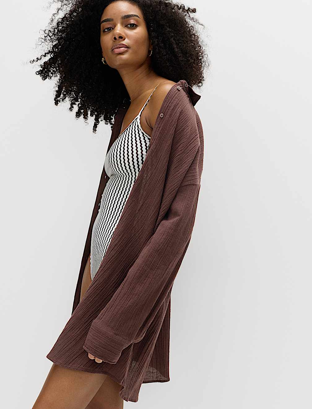 Cotton Rich Textured Shirt with Linen