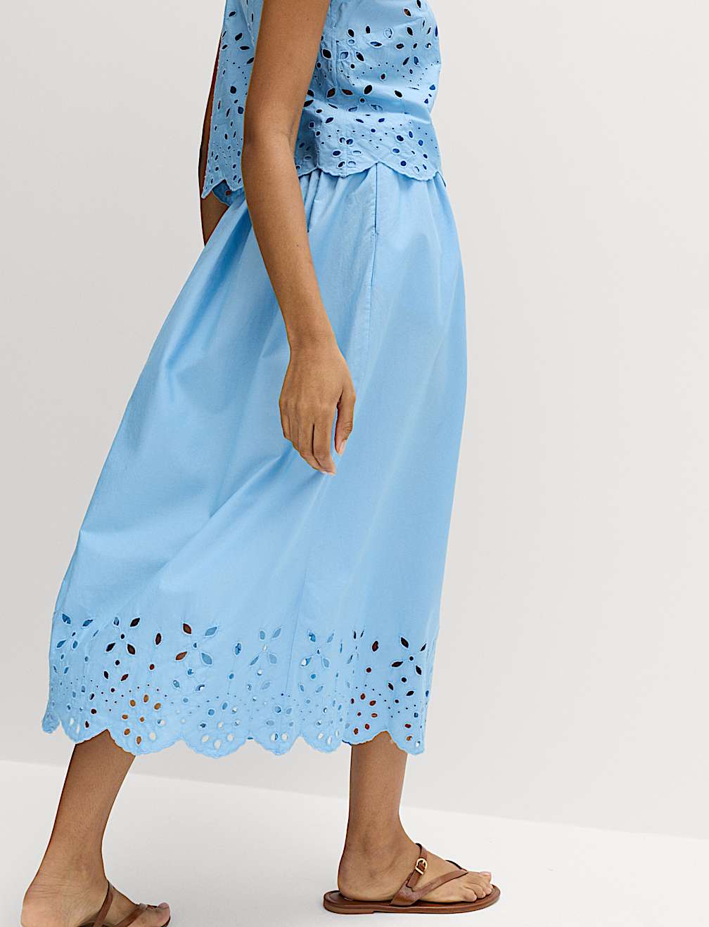 Pure Cotton Broderie Beach Skirt