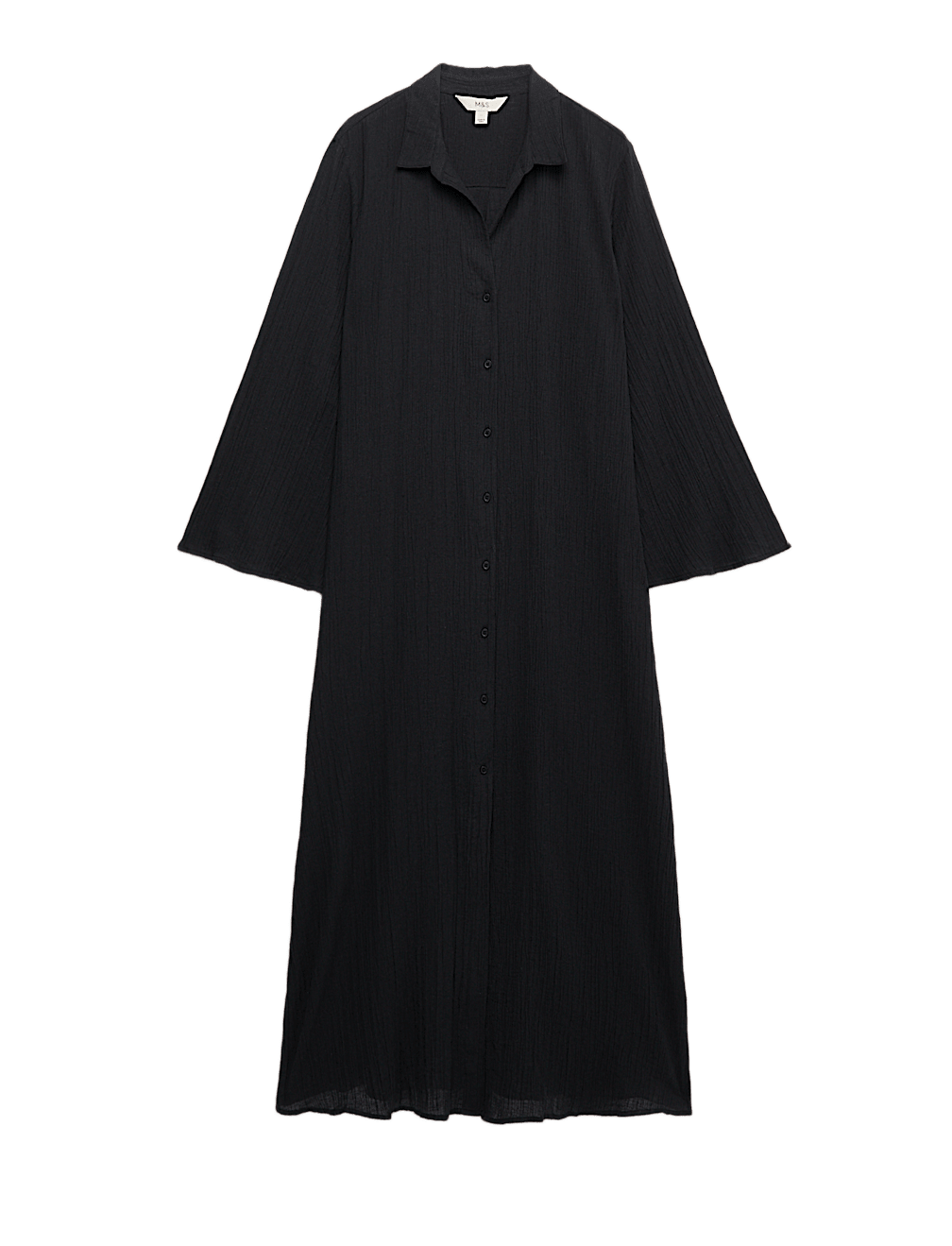 Cotton Rich Midi Shirt Dress with Linen