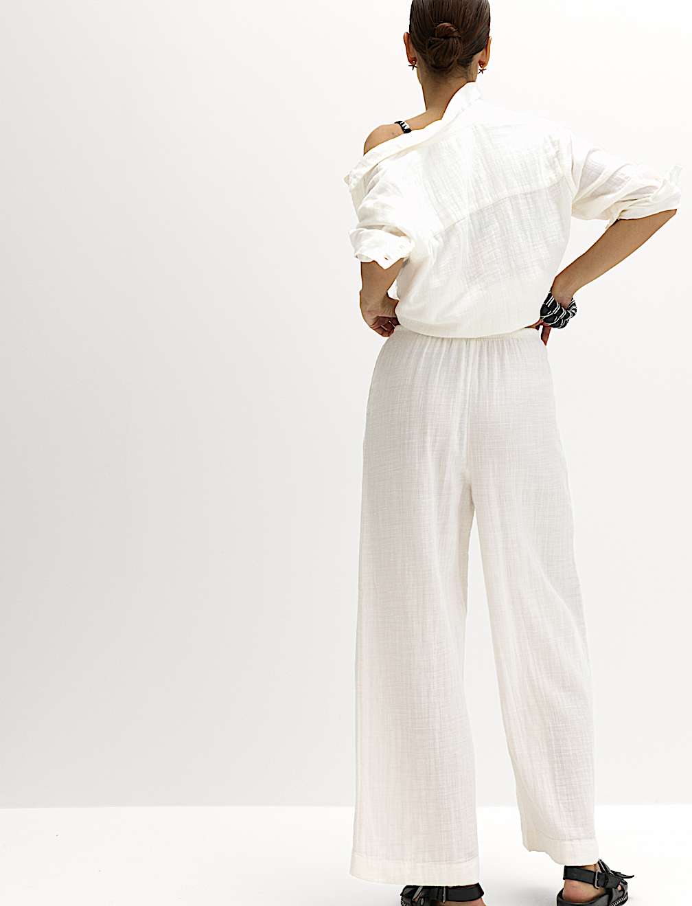 Pure Cotton Drawstring Beach Trousers