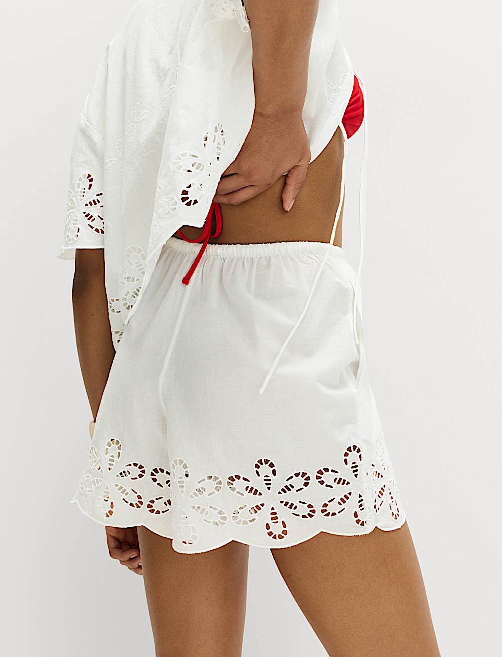 Pure Cotton Embroidered Beach Shorts