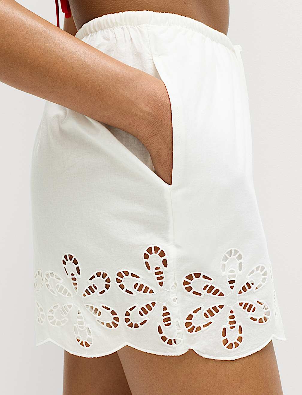Pure Cotton Embroidered Beach Shorts