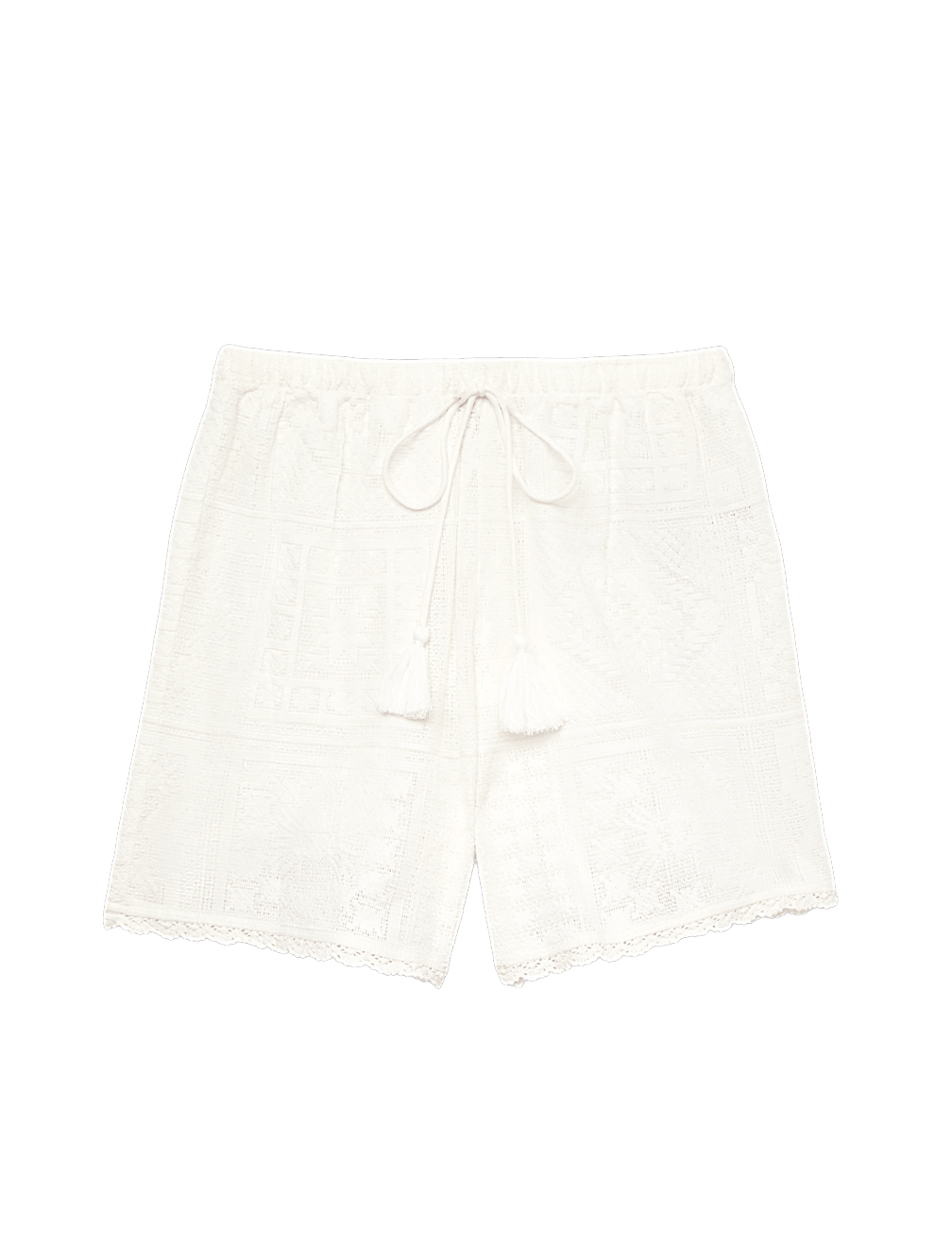 Cotton Rich Textured High Waisted Beach Shorts