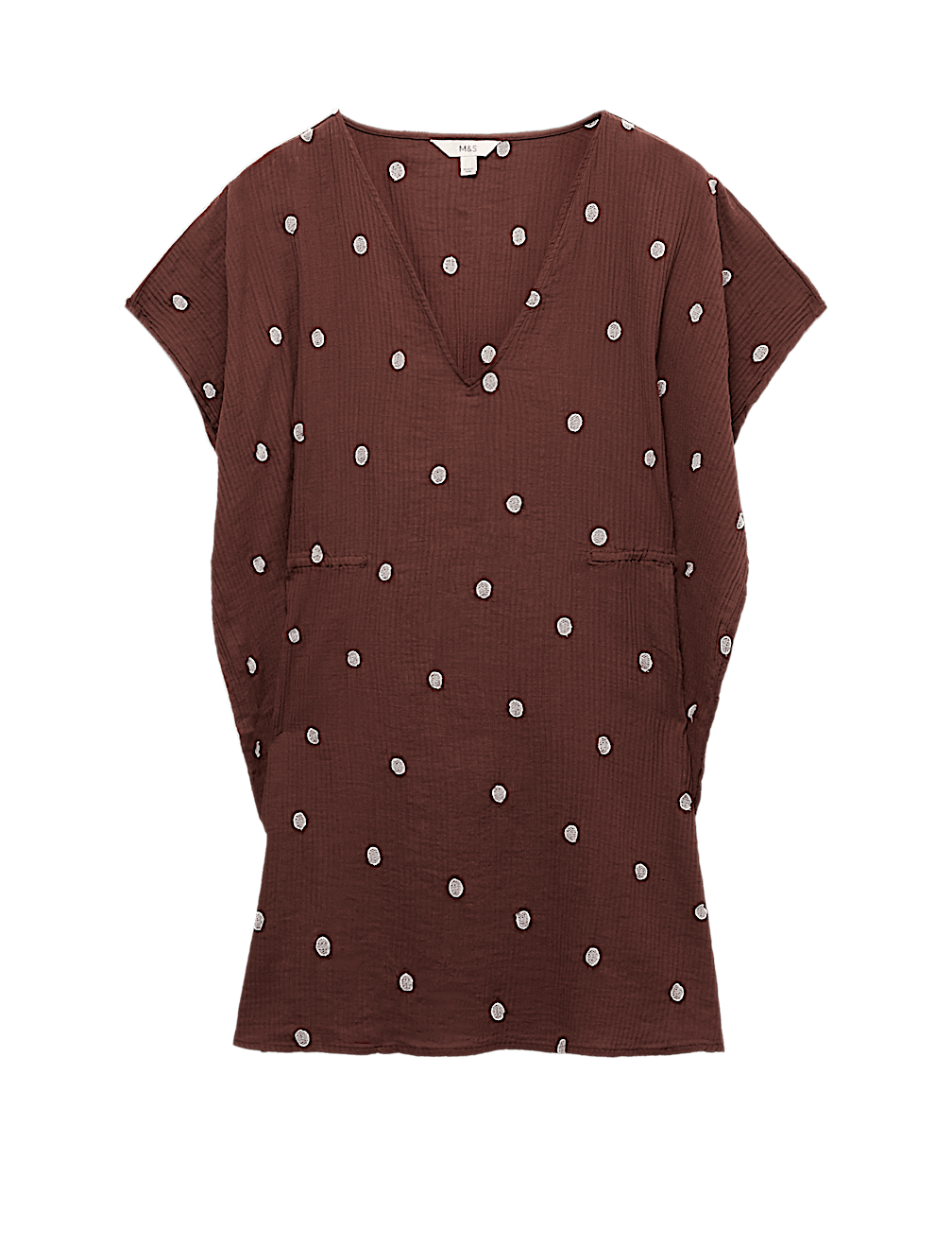 Pure Cotton Polka Dot Beach Cover Up Kaftan