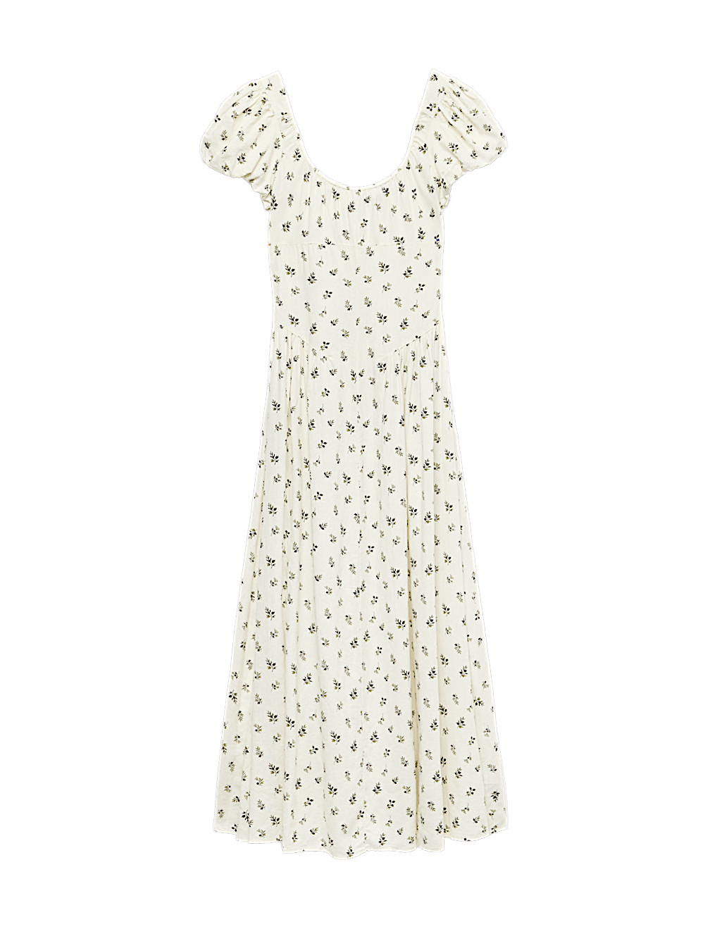 Linen Rich Floral Scoop Neck Maxi Dress