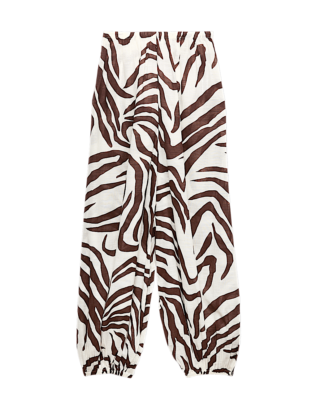 Pure Cotton Animal Print High Waisted Parachute Trousers