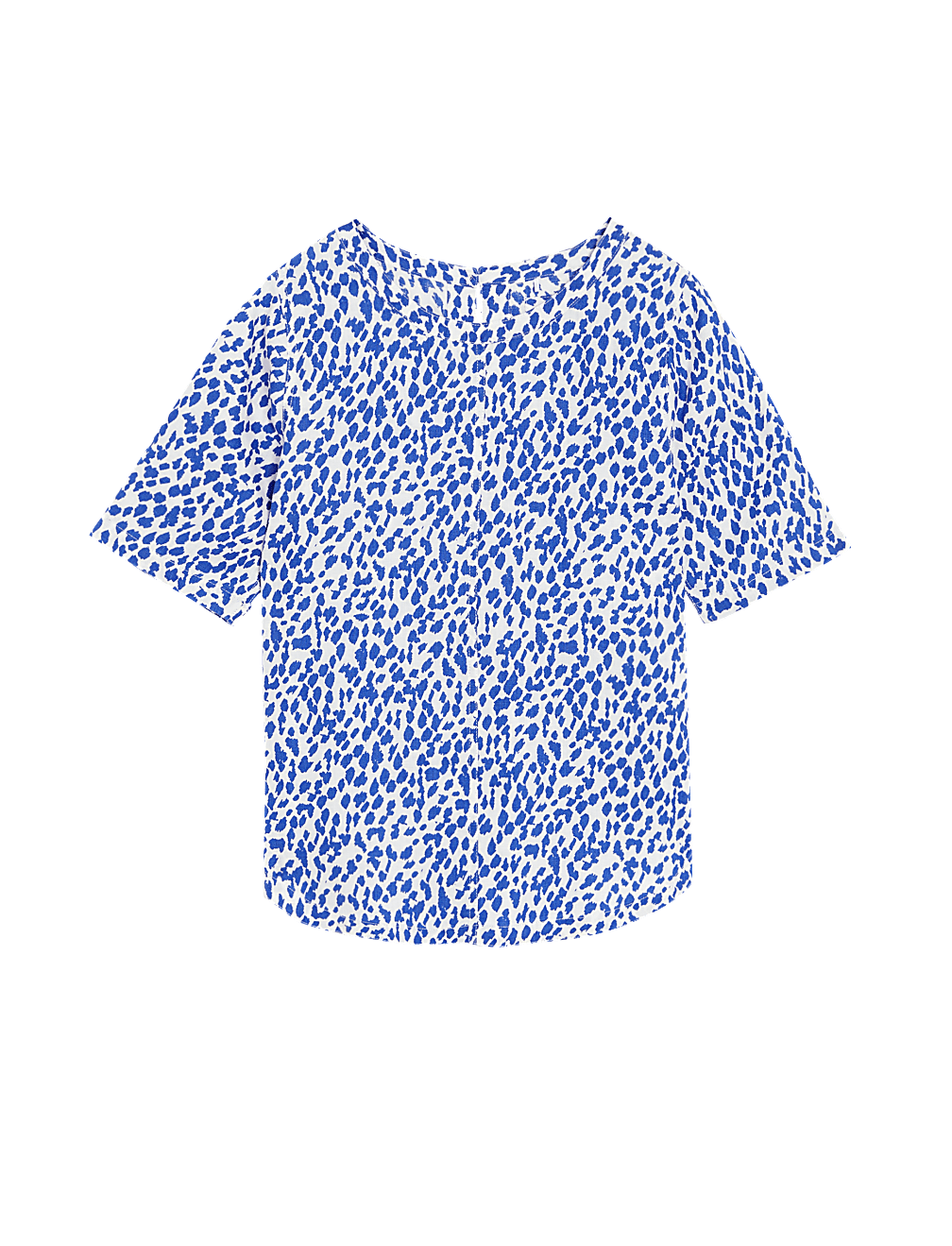 Pure Linen Printed Round Neck T-Shirt