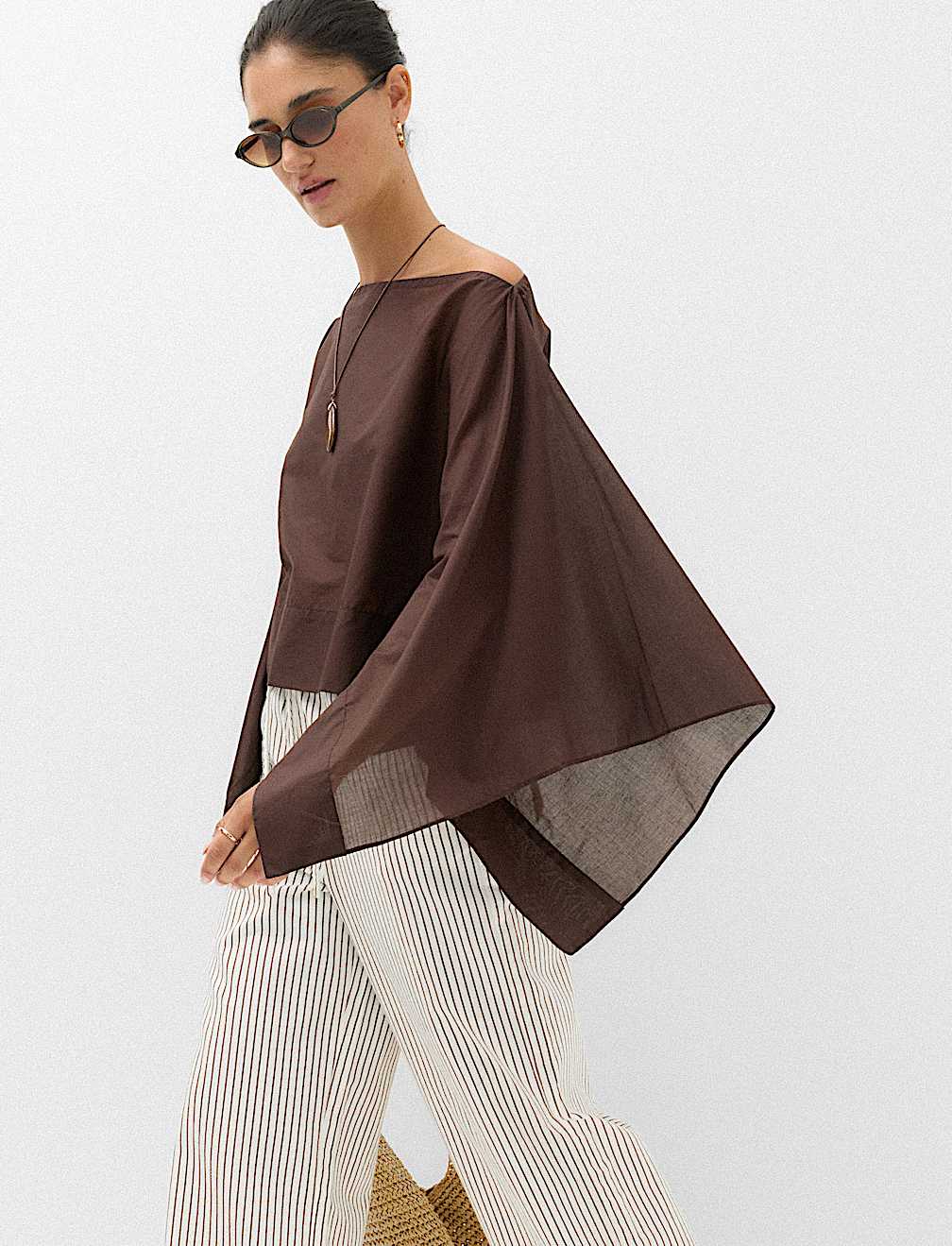 Pure Cotton Sheer Cape Top