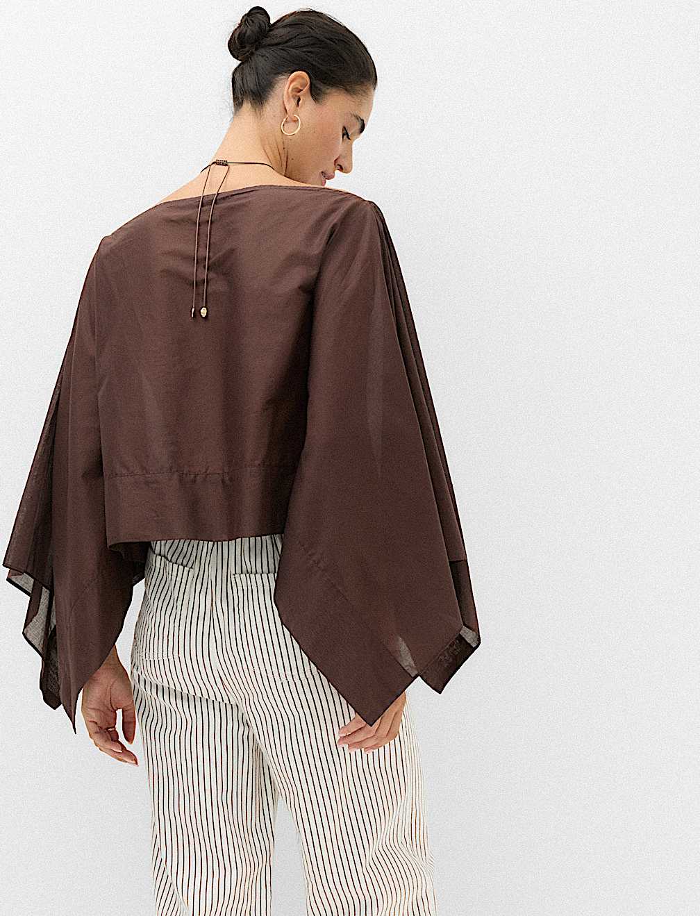 Pure Cotton Sheer Cape Top
