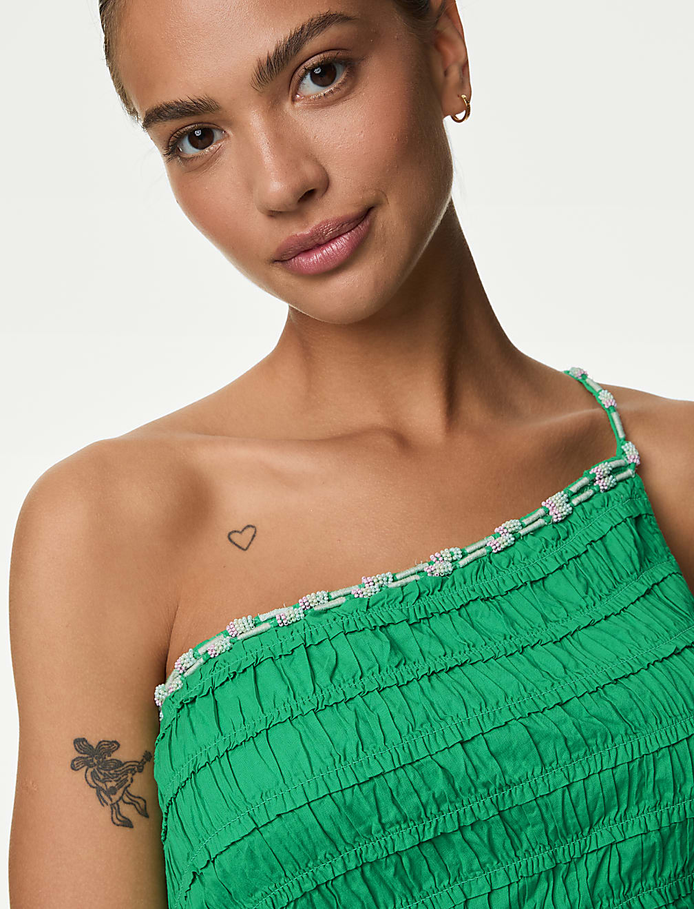Pure Cotton Beaded Midaxi Beach Dress