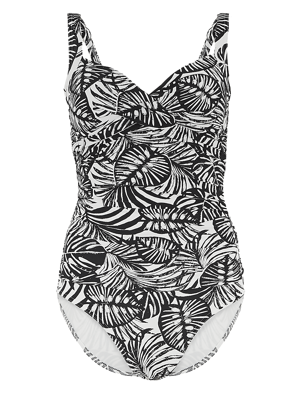 Tummy Control Monochrome Plunge Swimsuit