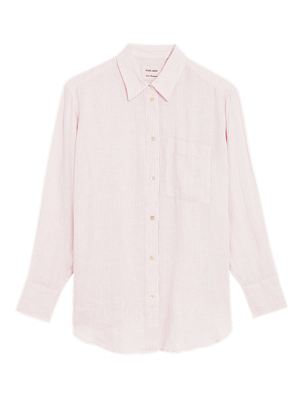Pure Linen Striped Oversized Shirt