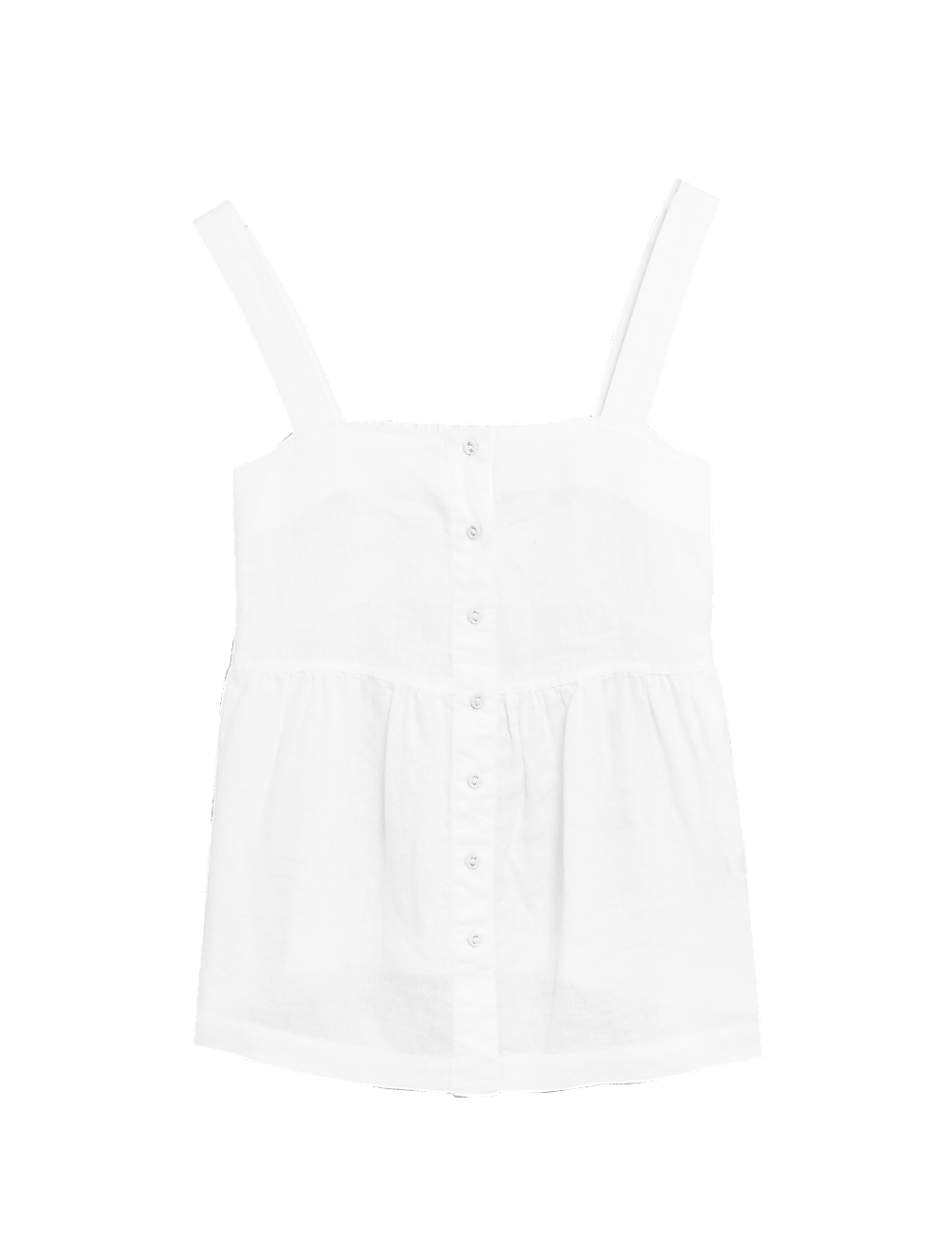 Pure Linen Button Detail Cami Top