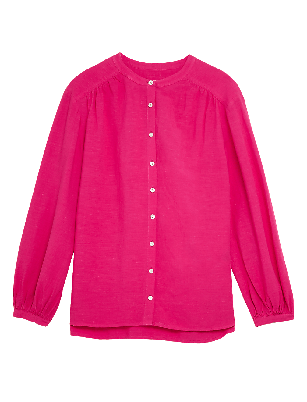Viscose Mix Plain Mandarin Collar Shirt