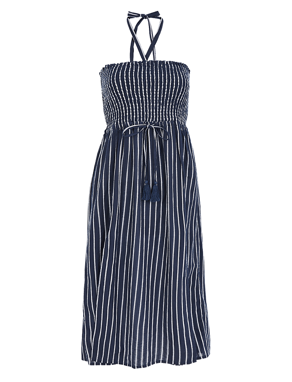 Pure Cotton Striped Midi Beach Dress