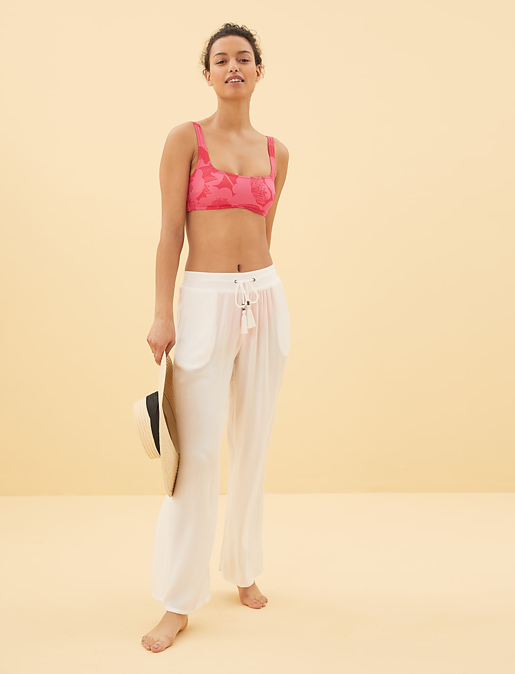 Floral Square Neck Bikini Top