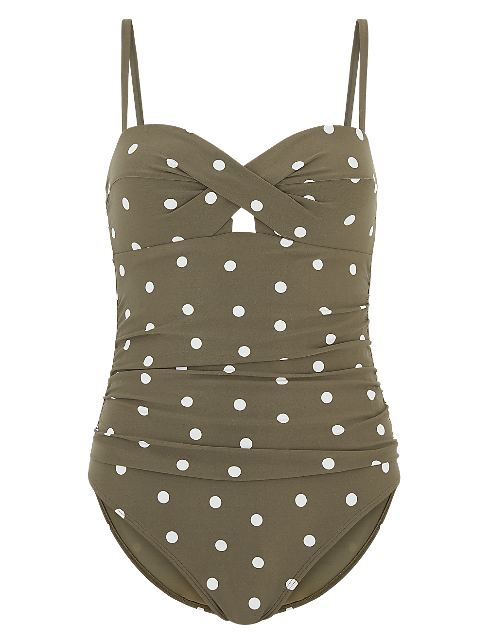 Tummy Control Wrap Front Bandeau Swimsuit