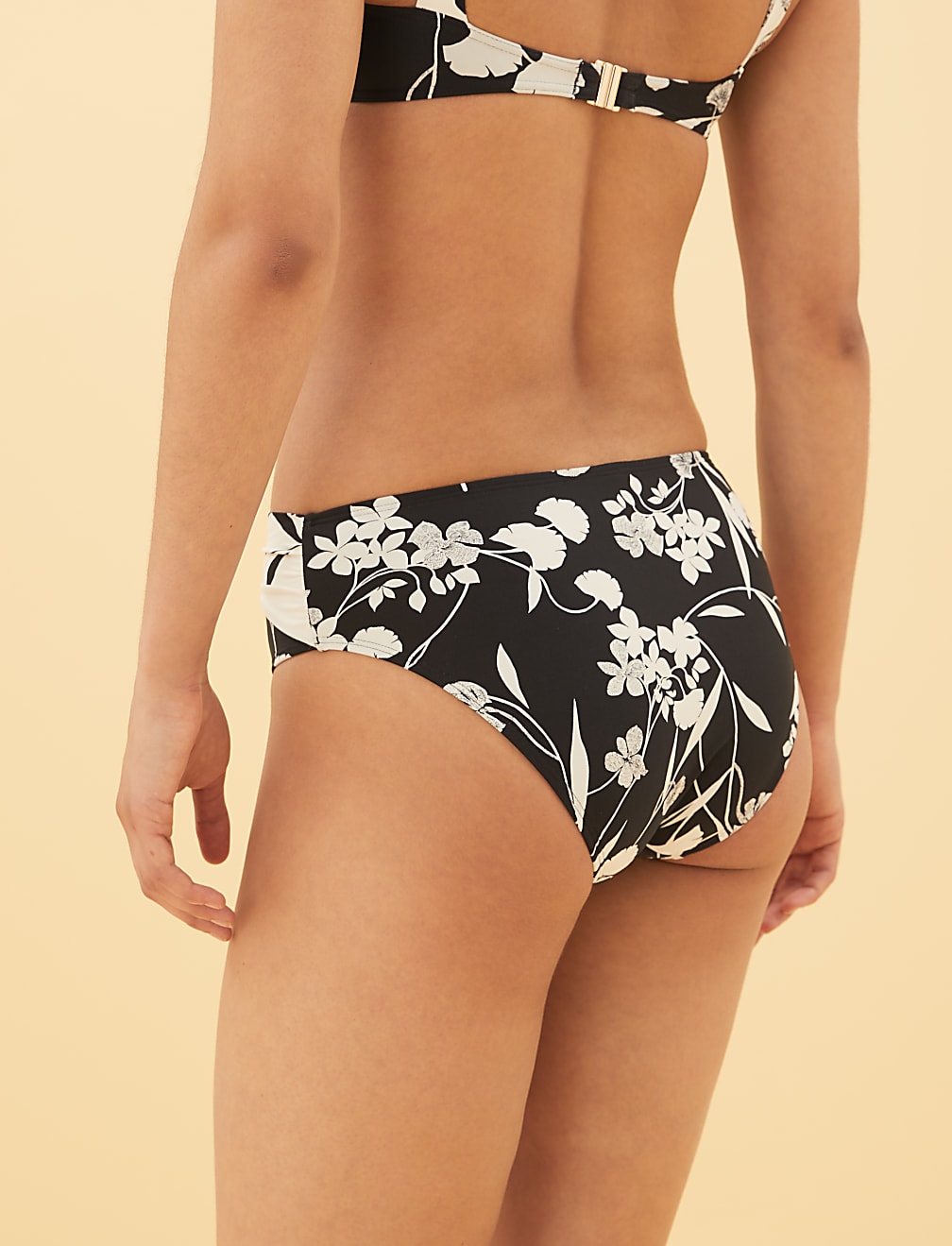 Floral High Waisted Bikini Bottoms