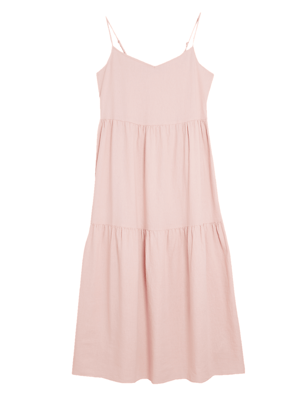 Linen Midi Tiered Dress