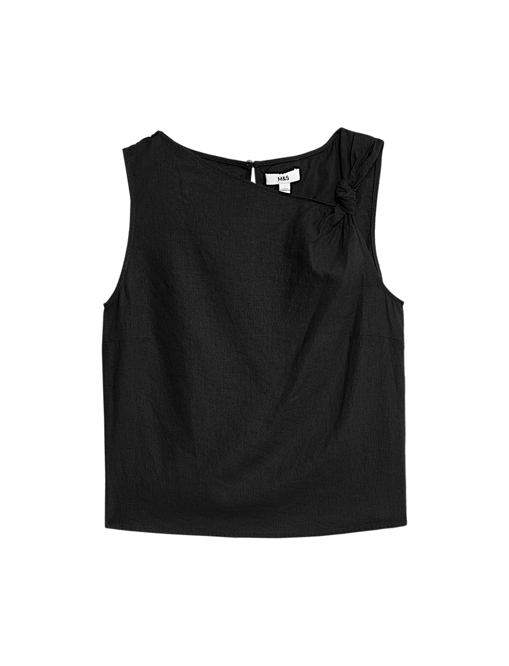 Linen Rich Twist One Shoulder Top
