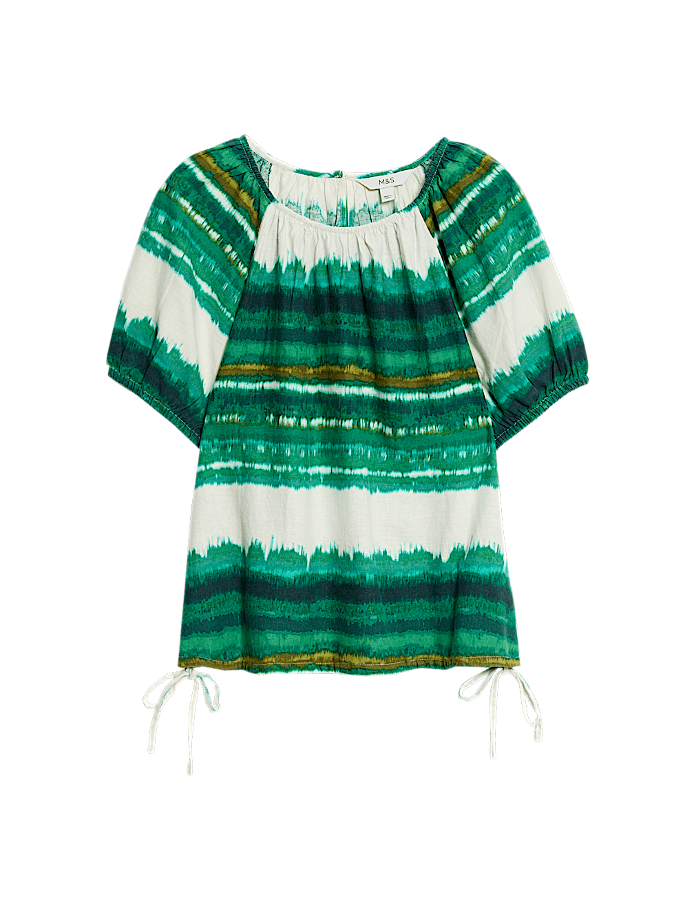 Linen Rich Printed Blouse