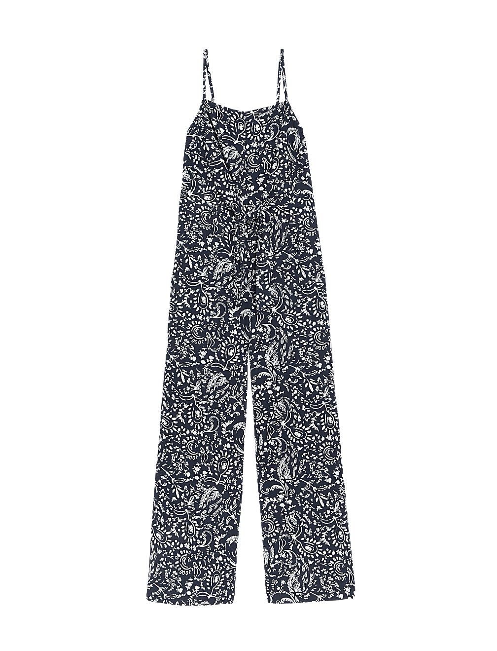 Linen Rich Printed Sleeveless Jumpsuit