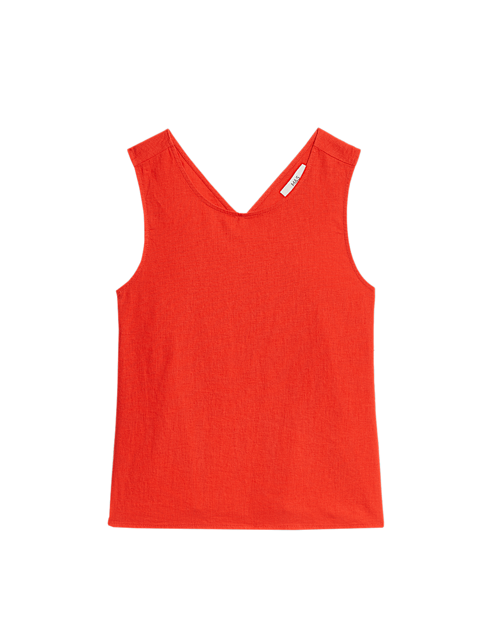 Linen Rich Cross Back Tank Top