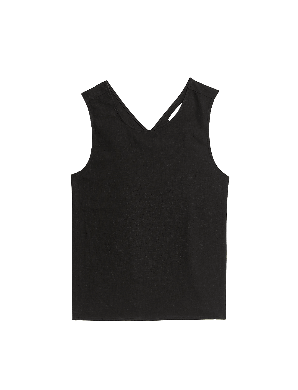 Linen Rich Cross Back Tank Top