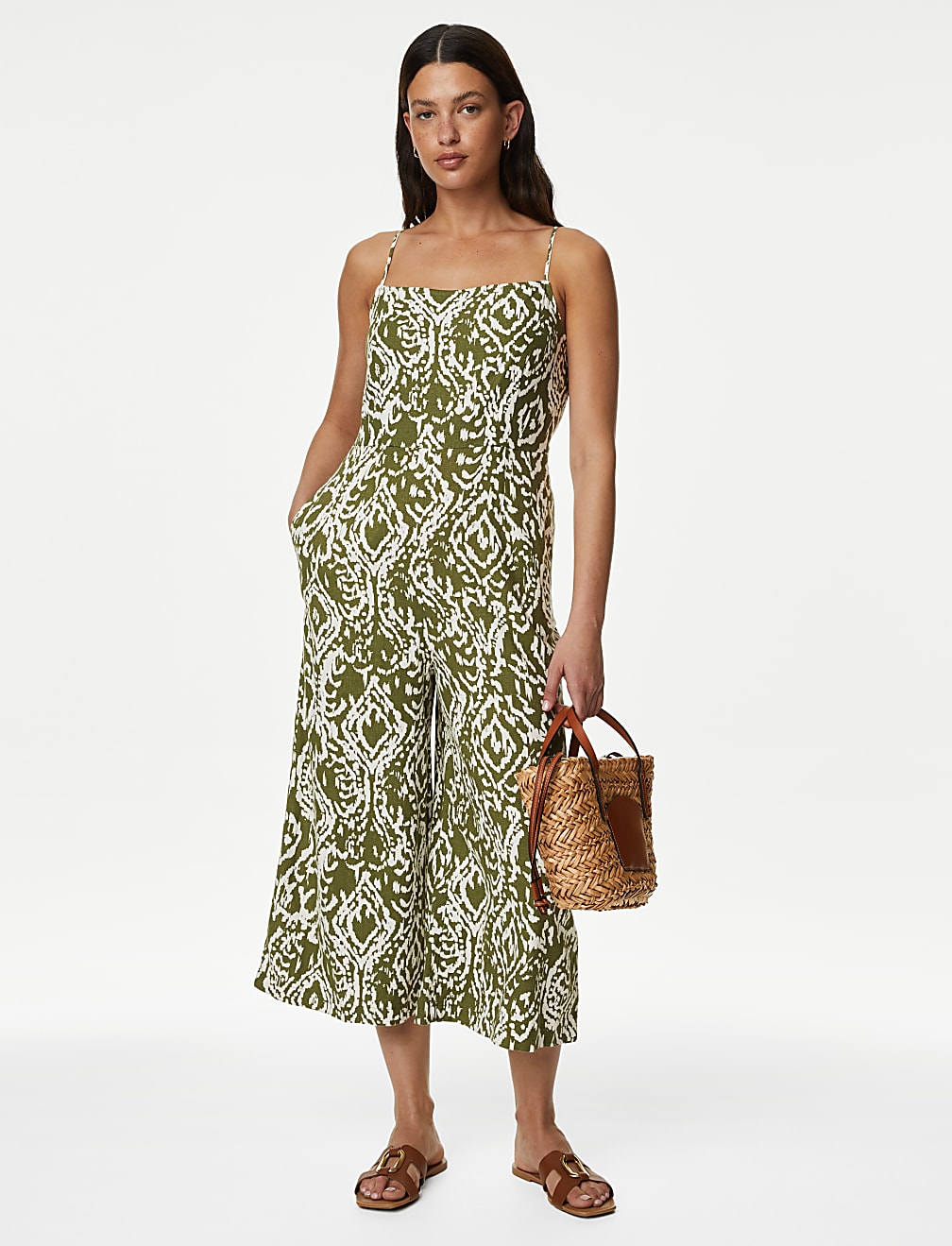 Linen Rich Printed Jumpsuit