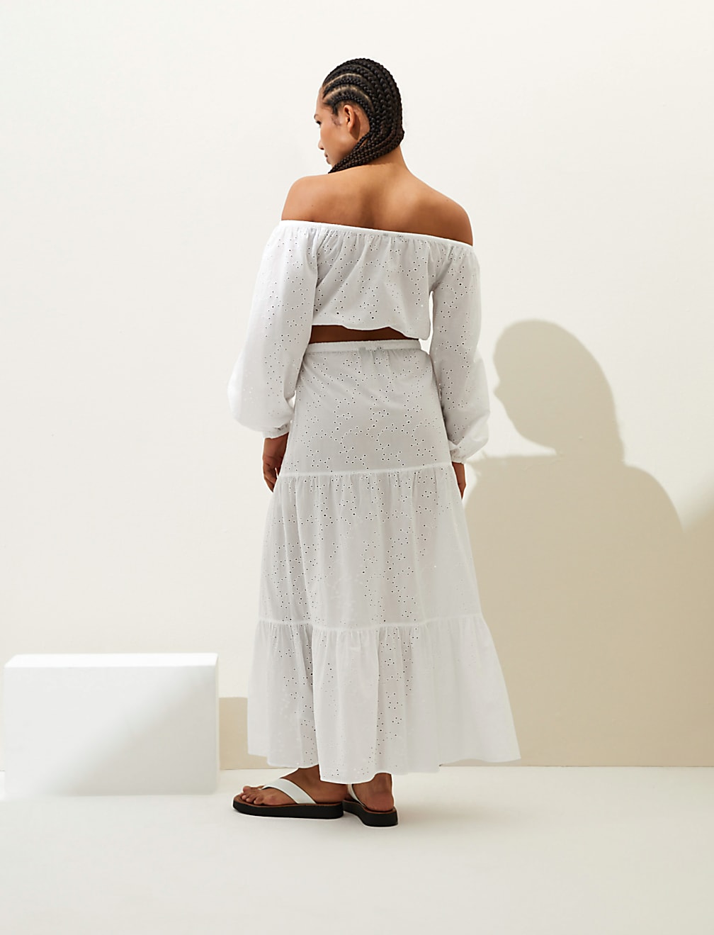 Textured Maxi Tiered Beach Skirt