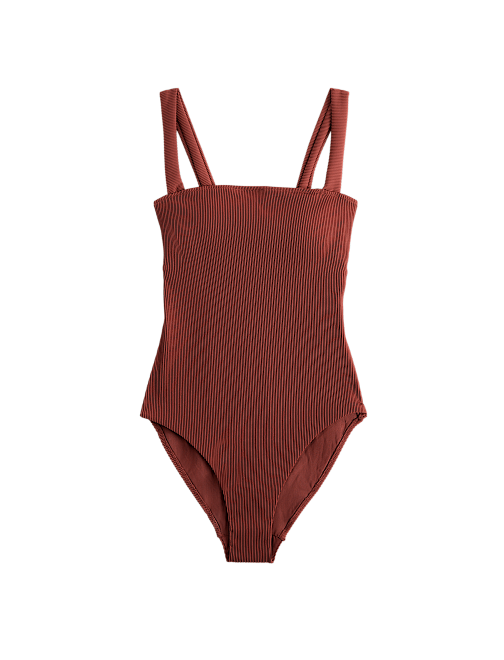Firm Control Ribbed Square Neck Swimsuit
