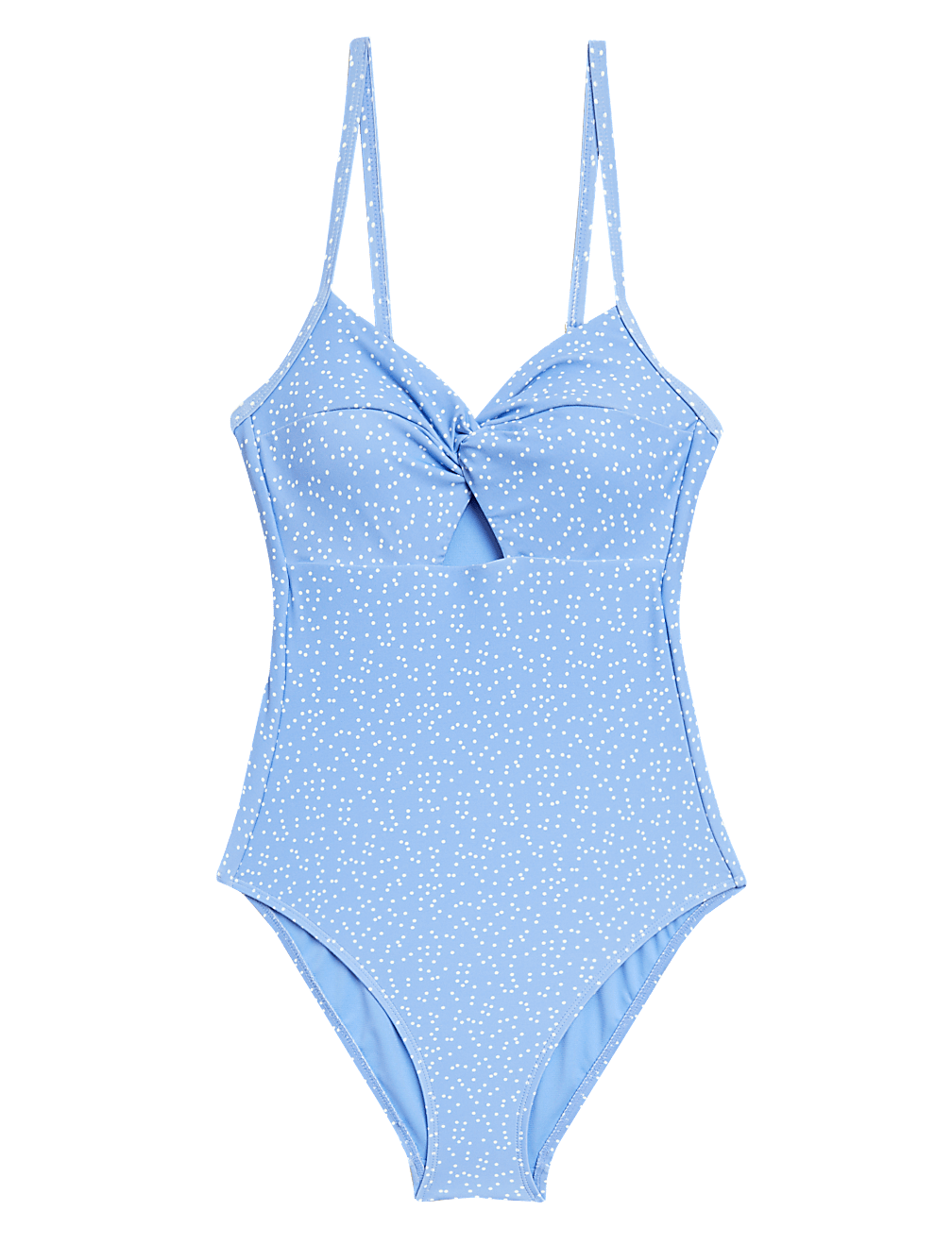 Polka Dot Twist Front Swimsuit