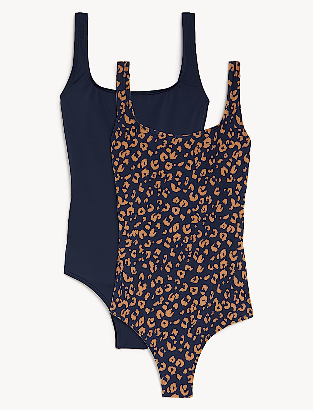 2 Pack Printed Scoop Neck Swimsuits