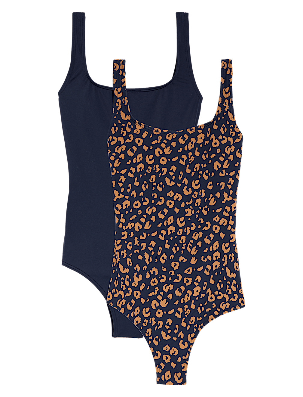 2 Pack Printed Scoop Neck Swimsuits