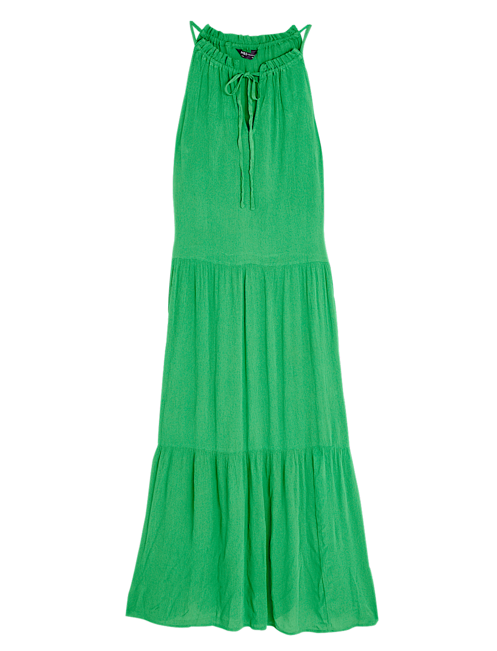 High Neck Midaxi Tiered Beach Dress