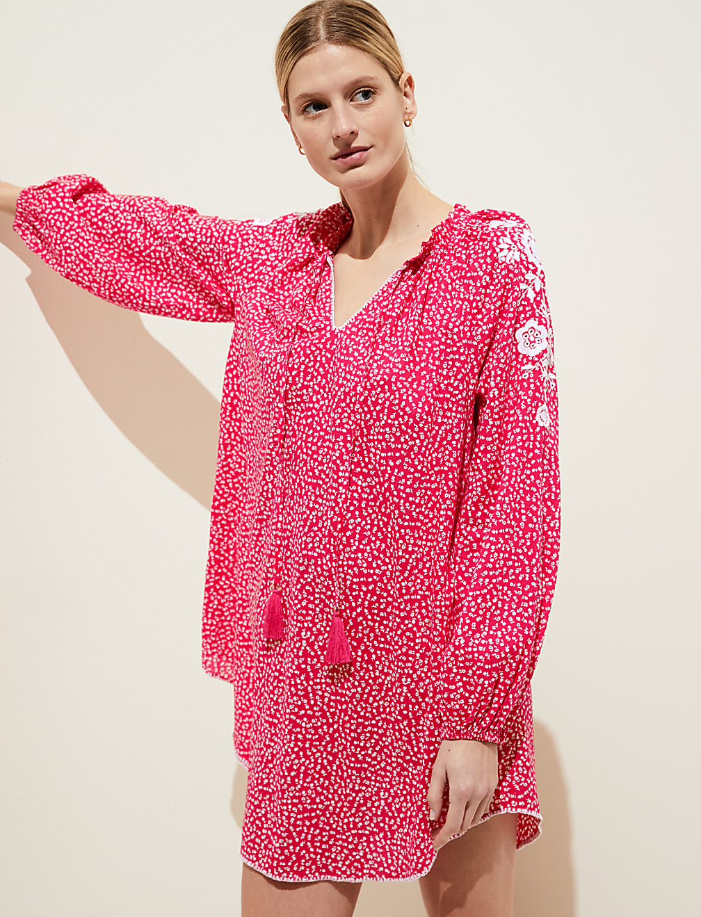 Pure Cotton Printed Beach Cover Up Kaftan