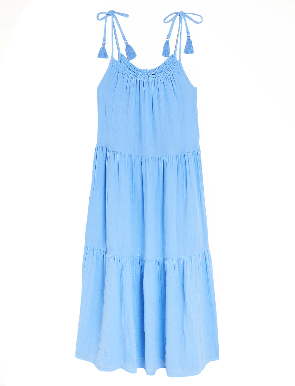 Pure Cotton Tiered Midi Dress​