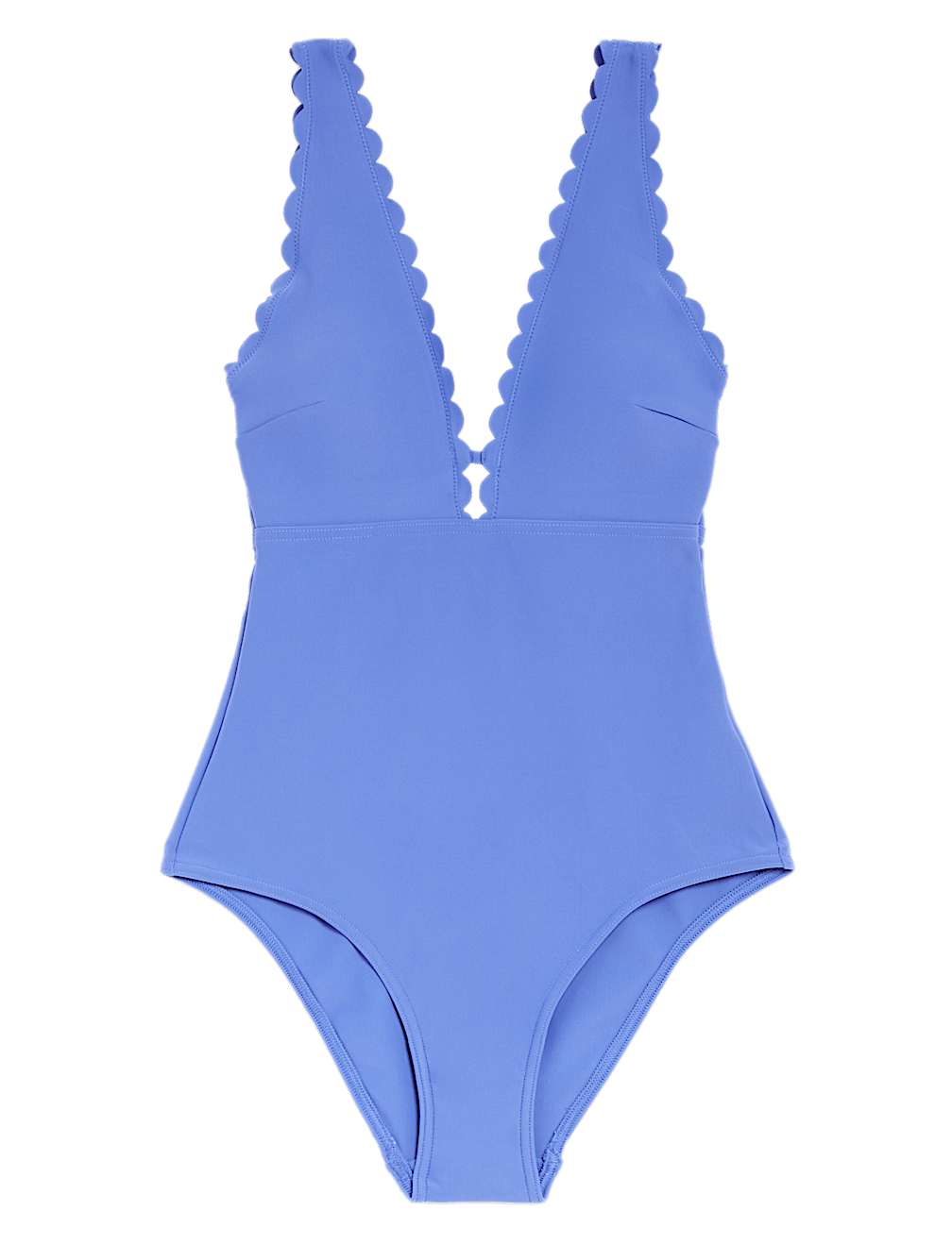 Padded Scallop Plunge Swimsuit