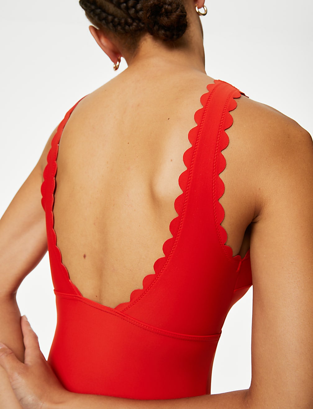 Padded Scallop Plunge Swimsuit